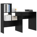 vidaXL Asztal polcokkal Fekete tölgy 131,5 x 50 x 106,5 cm Faanyag