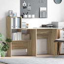 vidaXL Asztal polcokkal Sonoma tölgy 131,5 x 50 x 106,5 cm Faanyag