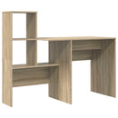 vidaXL Asztal polcokkal Sonoma tölgy 131,5 x 50 x 106,5 cm Faanyag
