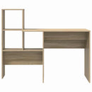 vidaXL Asztal polcokkal Sonoma tölgy 131,5 x 50 x 106,5 cm Faanyag