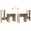 vidaXL Asztal polcokkal Sonoma tölgy 131,5 x 50 x 106,5 cm Faanyag