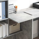 vidaXL Asztal polcokkal Beton Szürke 131,5 x 50 x 106,5 cm Faanyag