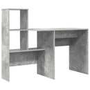 vidaXL Asztal polcokkal Beton Szürke 131,5 x 50 x 106,5 cm Faanyag