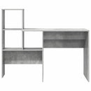 vidaXL Asztal polcokkal Beton Szürke 131,5 x 50 x 106,5 cm Faanyag