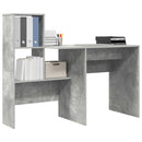 vidaXL Asztal polcokkal Beton Szürke 131,5 x 50 x 106,5 cm Faanyag