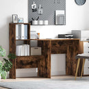 vidaXL Asztal polcokkal Füstölt tölgy 131,5 x 50 x 106,5 cm Faanyag