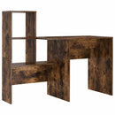 vidaXL Asztal polcokkal Füstölt tölgy 131,5 x 50 x 106,5 cm Faanyag