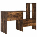 vidaXL Asztal polcokkal Füstölt tölgy 131,5 x 50 x 106,5 cm Faanyag