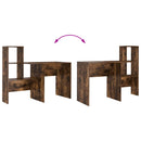 vidaXL Asztal polcokkal Füstölt tölgy 131,5 x 50 x 106,5 cm Faanyag