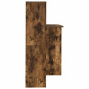vidaXL Asztal polcokkal Füstölt tölgy 131,5 x 50 x 106,5 cm Faanyag