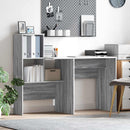 vidaXL Asztal polcokkal Szürke Sonoma 131,5 x 50 x 106,5 cm Faanyag