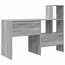 vidaXL Asztal polcokkal Szürke Sonoma 131,5 x 50 x 106,5 cm Faanyag