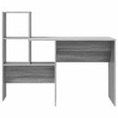 vidaXL Asztal polcokkal Szürke Sonoma 131,5 x 50 x 106,5 cm Faanyag