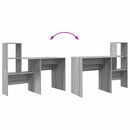 vidaXL Asztal polcokkal Szürke Sonoma 131,5 x 50 x 106,5 cm Faanyag