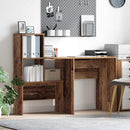 vidaXL Asztal polcokkal Öreg fa 131,5 x 50 x 106,5 cm Faanyag