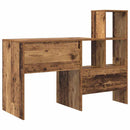 vidaXL Asztal polcokkal Öreg fa 131,5 x 50 x 106,5 cm Faanyag