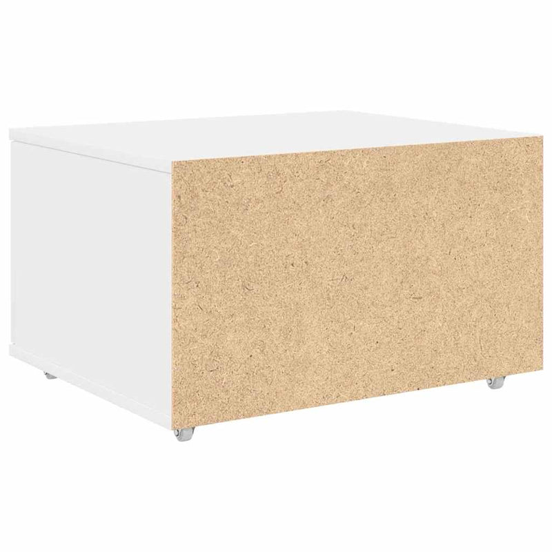 vidaXL Fiókos szekrény kerékkel Fehér 55 x 45 x 33.5 cm Faanyag