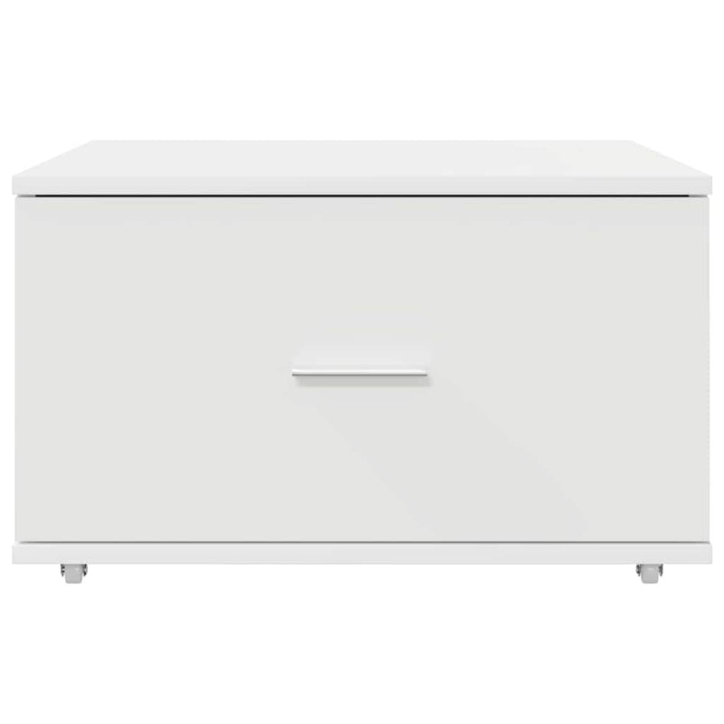 vidaXL Fiókos szekrény kerékkel Fehér 55 x 45 x 33.5 cm Faanyag