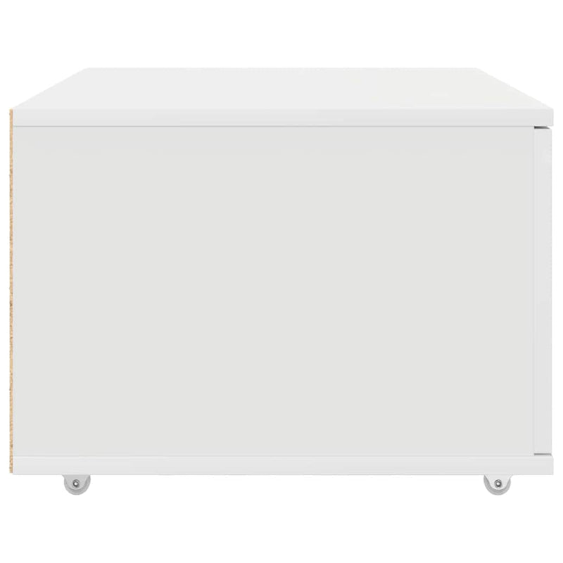 vidaXL Fiókos szekrény kerékkel Fehér 55 x 45 x 33.5 cm Faanyag