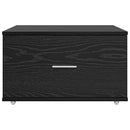 vidaXL Fiókos szekrény kerékkel Fekete 55 x 45 x 33.5 cm Faanyag