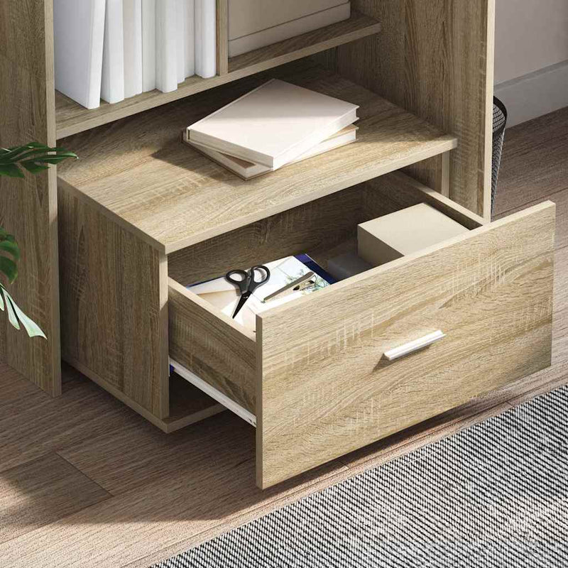 vidaXL Fiókos szekrény kerékkel Barna 55 x 45 x 33.5 cm Faanyag