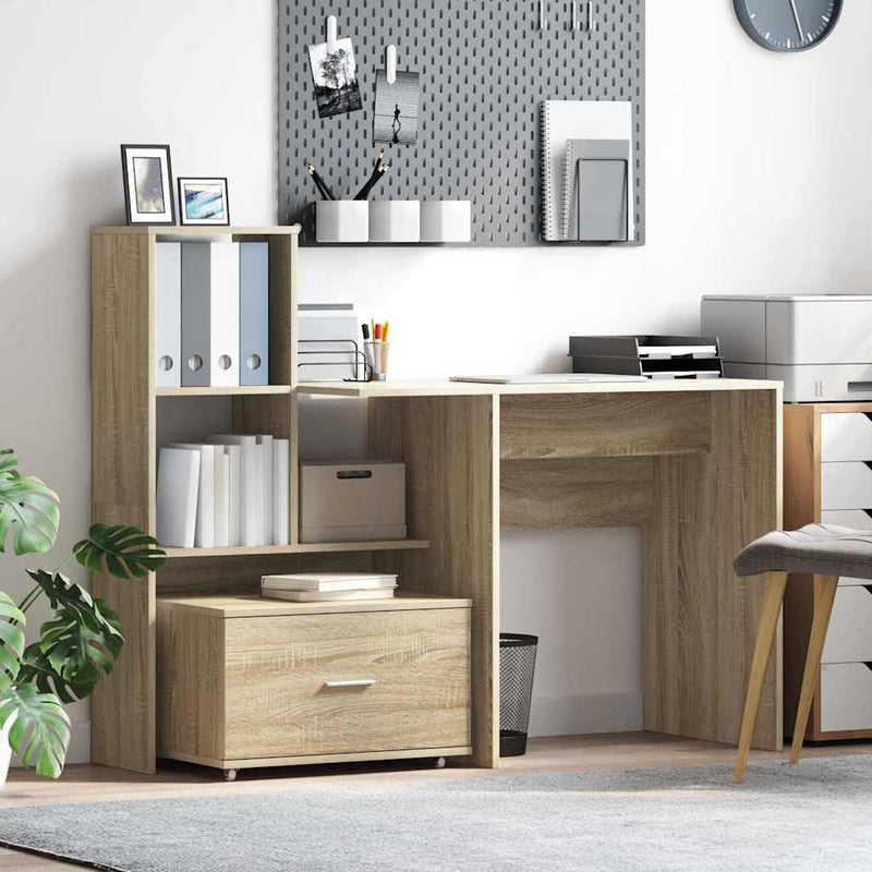 vidaXL Fiókos szekrény kerékkel Barna 55 x 45 x 33.5 cm Faanyag