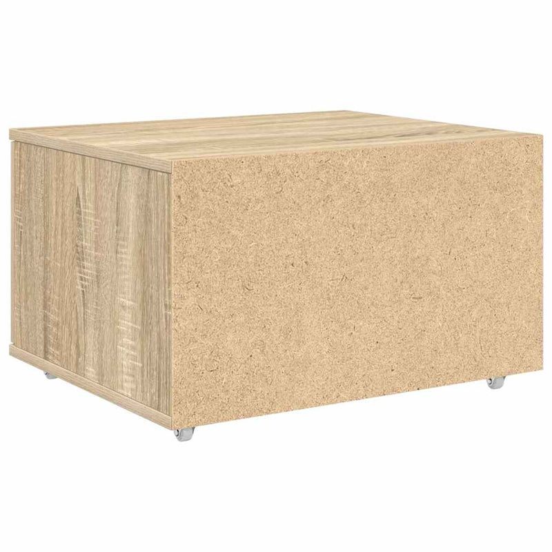 vidaXL Fiókos szekrény kerékkel Barna 55 x 45 x 33.5 cm Faanyag