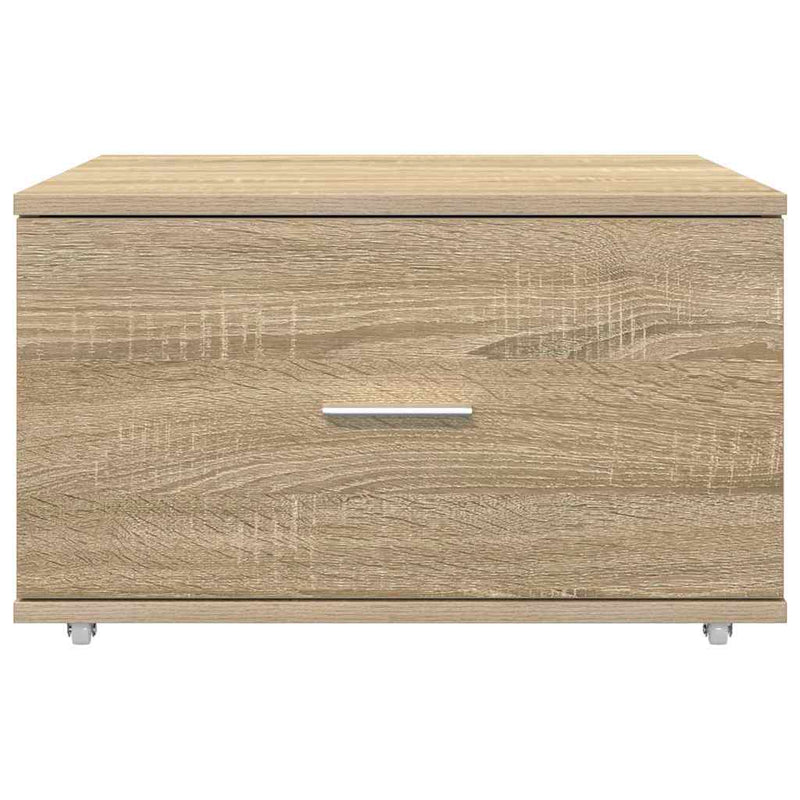 vidaXL Fiókos szekrény kerékkel Barna 55 x 45 x 33.5 cm Faanyag