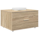 vidaXL Fiókos szekrény kerékkel Barna 55 x 45 x 33.5 cm Faanyag