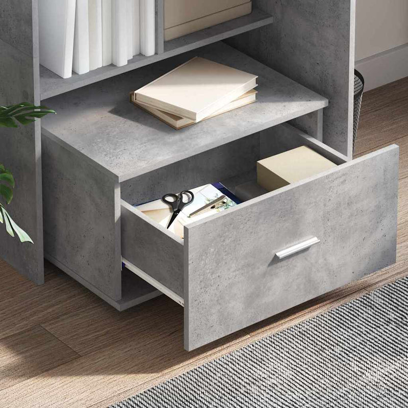 vidaXL Fiókos szekrény kerékkel Szürke 55 x 45 x 33.5 cm Faanyag