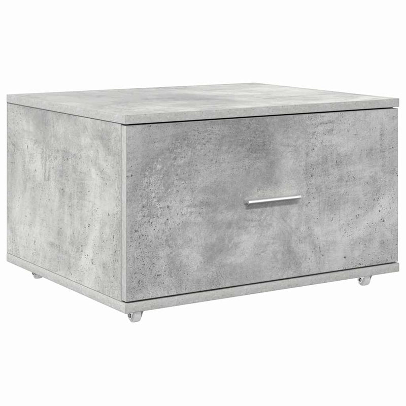 vidaXL Fiókos szekrény kerékkel Szürke 55 x 45 x 33.5 cm Faanyag