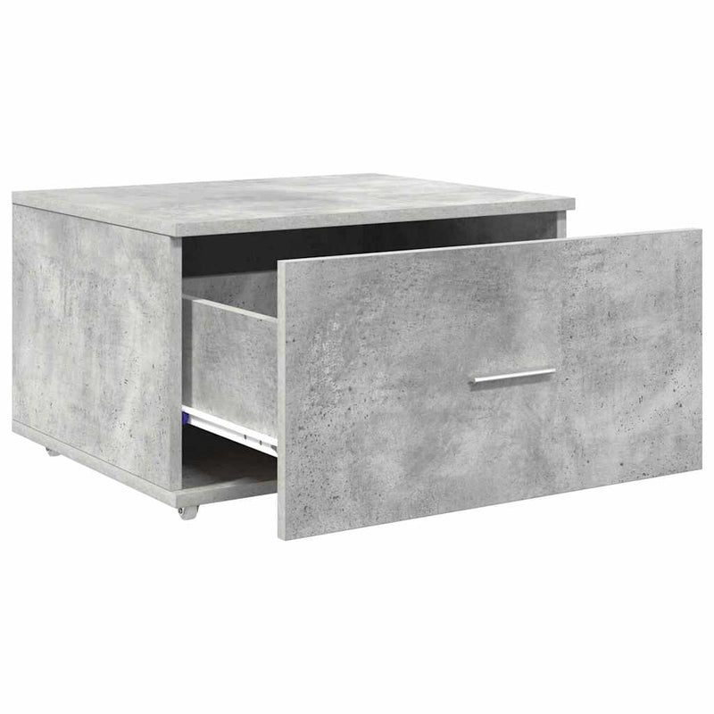 vidaXL Fiókos szekrény kerékkel Szürke 55 x 45 x 33.5 cm Faanyag