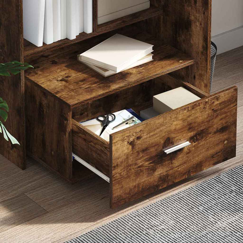 vidaXL Fiókos szekrény kerékkel Barna 55 x 45 x 33.5 cm Faanyag
