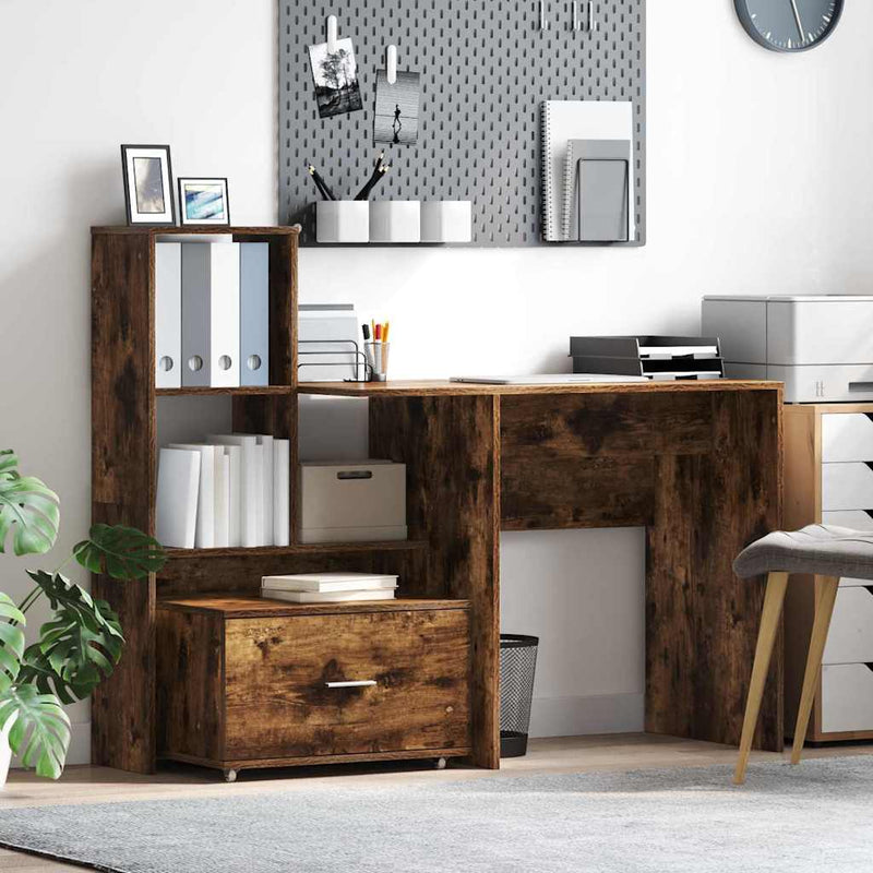 vidaXL Fiókos szekrény kerékkel Barna 55 x 45 x 33.5 cm Faanyag