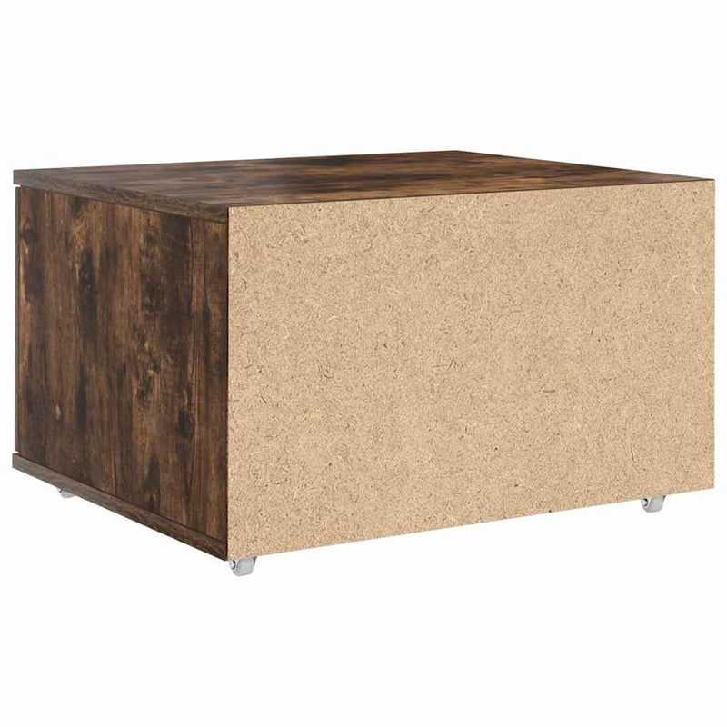 vidaXL Fiókos szekrény kerékkel Barna 55 x 45 x 33.5 cm Faanyag