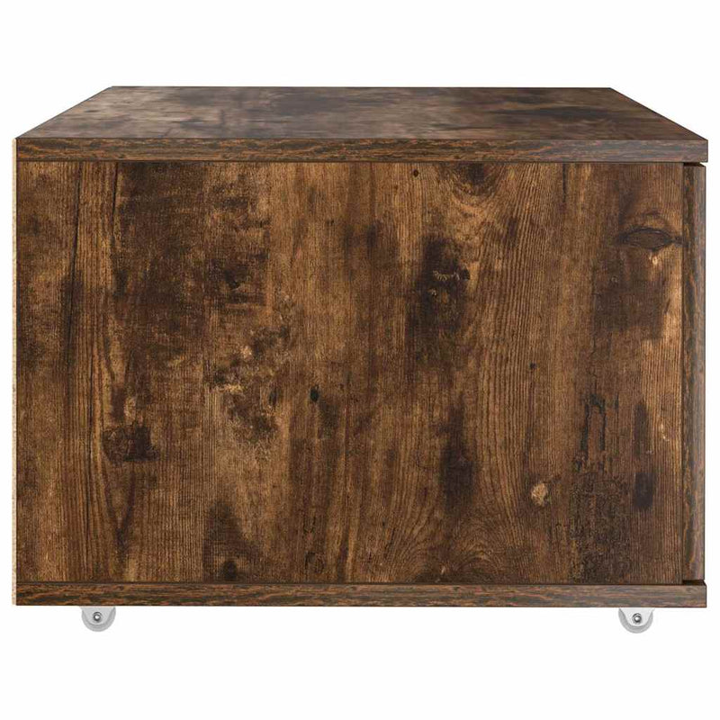 vidaXL Fiókos szekrény kerékkel Barna 55 x 45 x 33.5 cm Faanyag