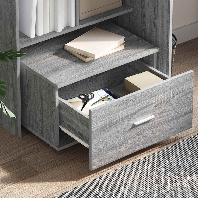 vidaXL Fiókos szekrény kerékkel Szürke 55 x 45 x 33.5 cm Faanyag
