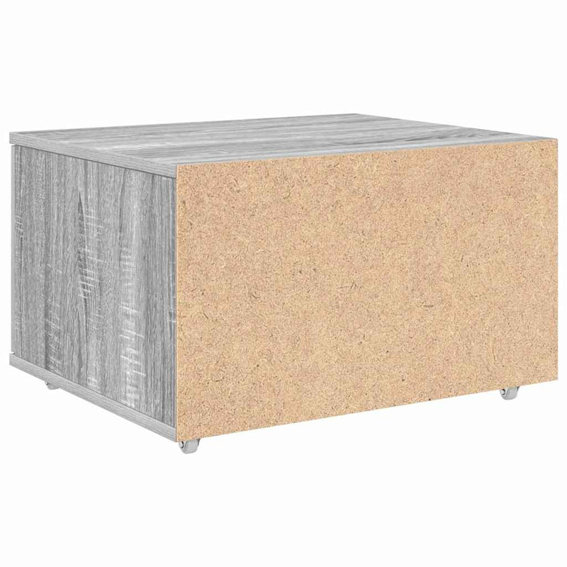 vidaXL Fiókos szekrény kerékkel Szürke 55 x 45 x 33.5 cm Faanyag