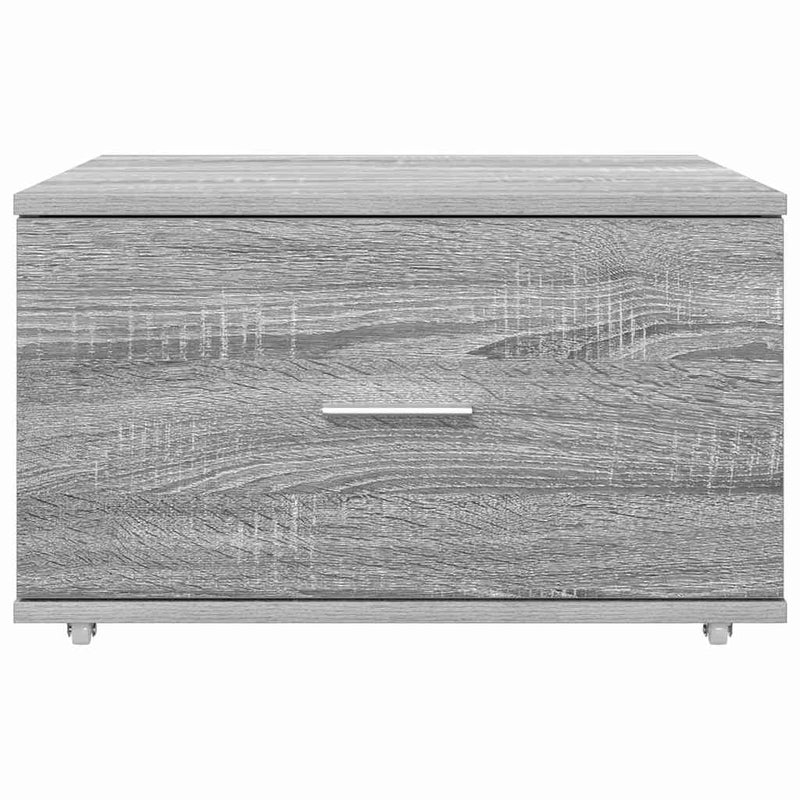 vidaXL Fiókos szekrény kerékkel Szürke 55 x 45 x 33.5 cm Faanyag