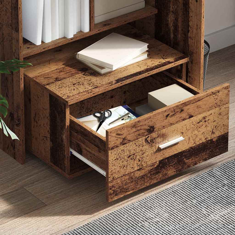 vidaXL Fiókos szekrény kerékkel Barna 55 x 45 x 33.5 cm Faanyag