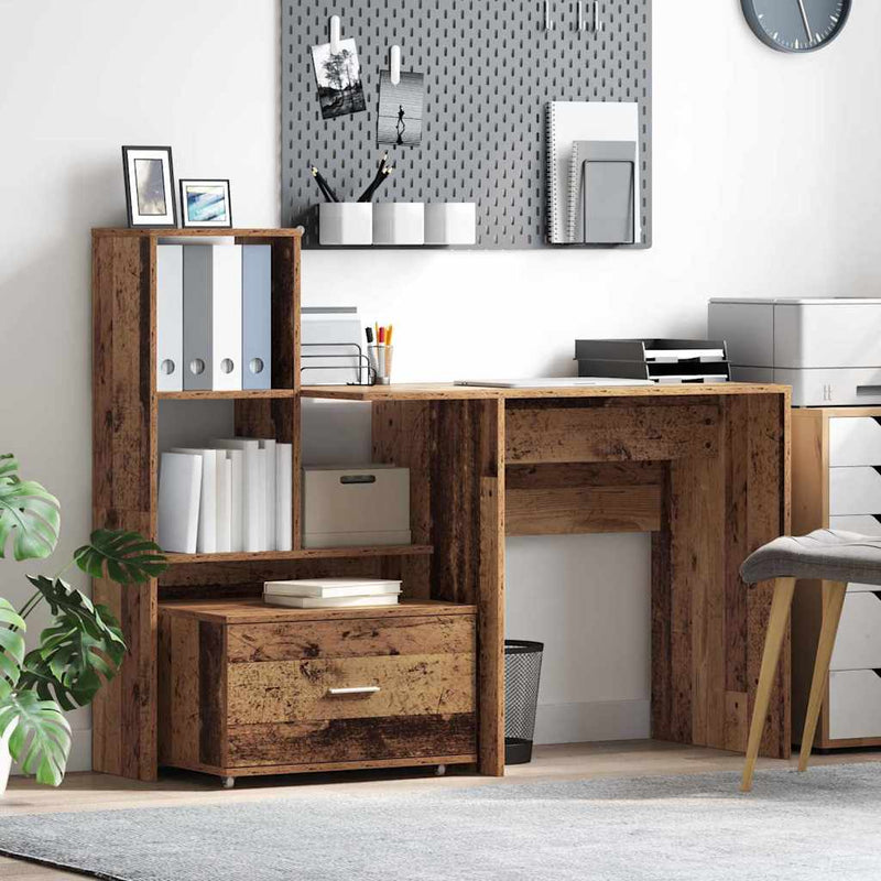vidaXL Fiókos szekrény kerékkel Barna 55 x 45 x 33.5 cm Faanyag