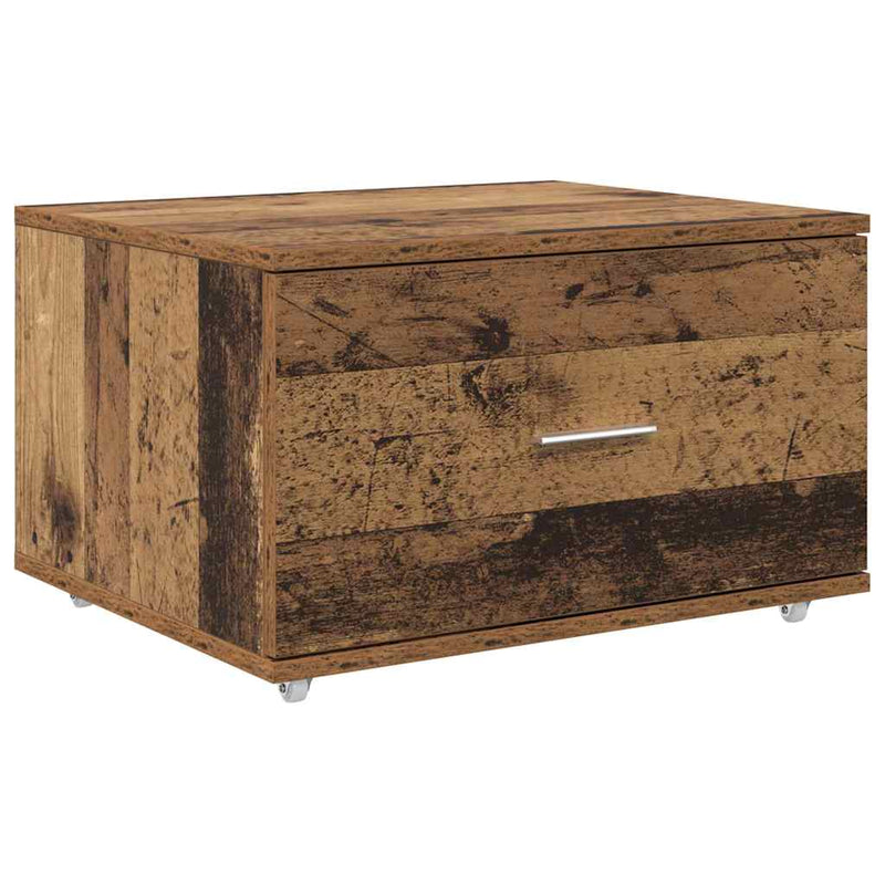 vidaXL Fiókos szekrény kerékkel Barna 55 x 45 x 33.5 cm Faanyag