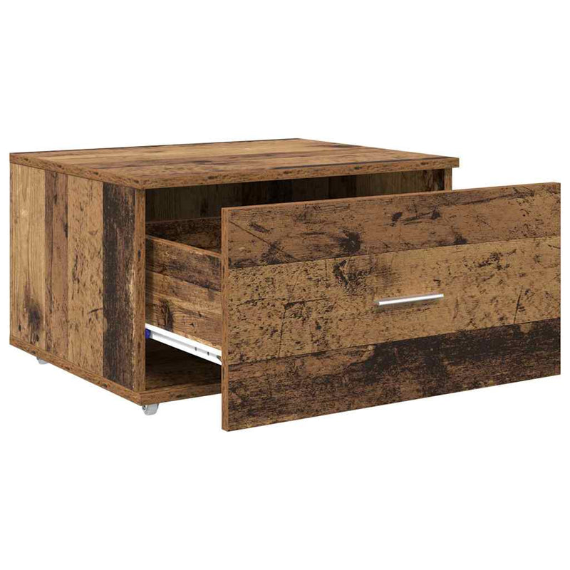 vidaXL Fiókos szekrény kerékkel Barna 55 x 45 x 33.5 cm Faanyag