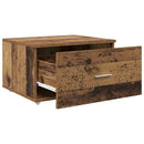 vidaXL Fiókos szekrény kerékkel Öreg fa 55 x 45 x 31 cm