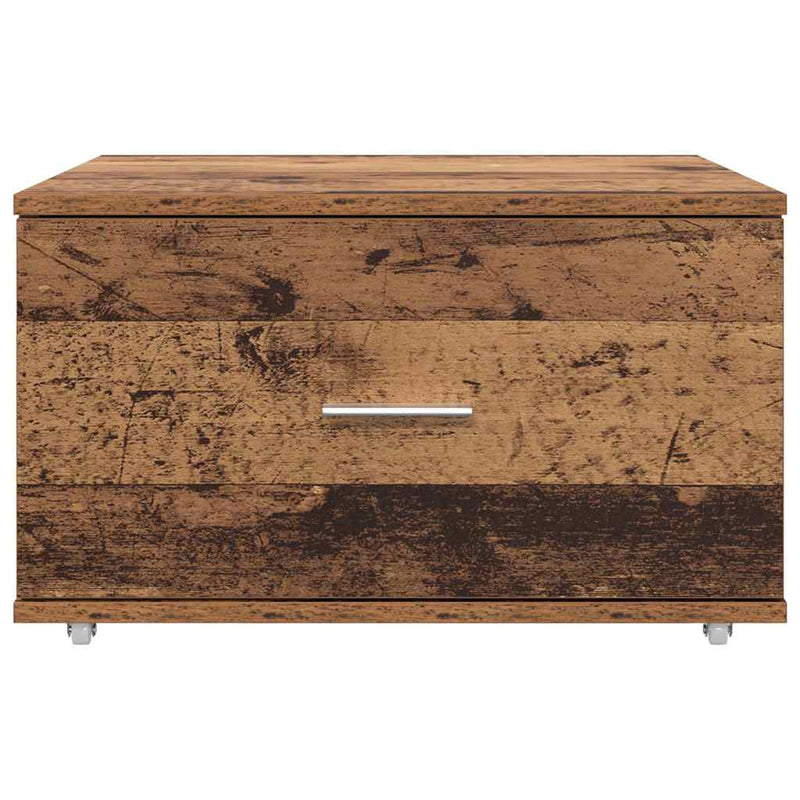 vidaXL Fiókos szekrény kerékkel Barna 55 x 45 x 33.5 cm Faanyag