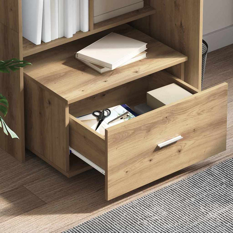 vidaXL Fiókos szekrény kerékkel Barna 55 x 45 x 33.5 cm Faanyag