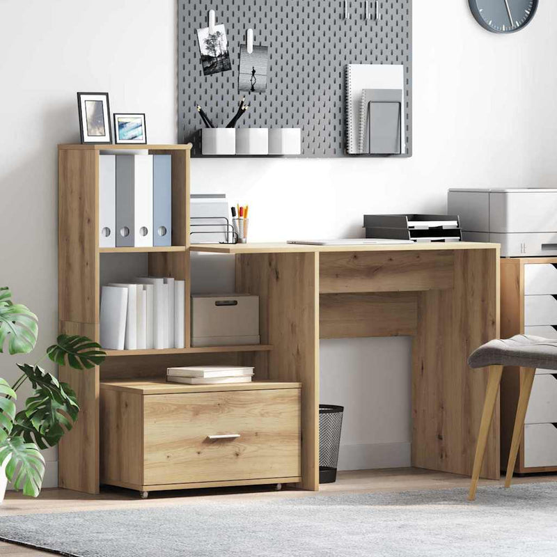 vidaXL Fiókos szekrény kerékkel Barna 55 x 45 x 33.5 cm Faanyag