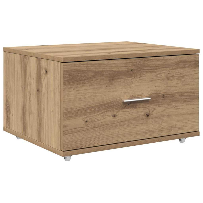 vidaXL Fiókos szekrény kerékkel Barna 55 x 45 x 33.5 cm Faanyag
