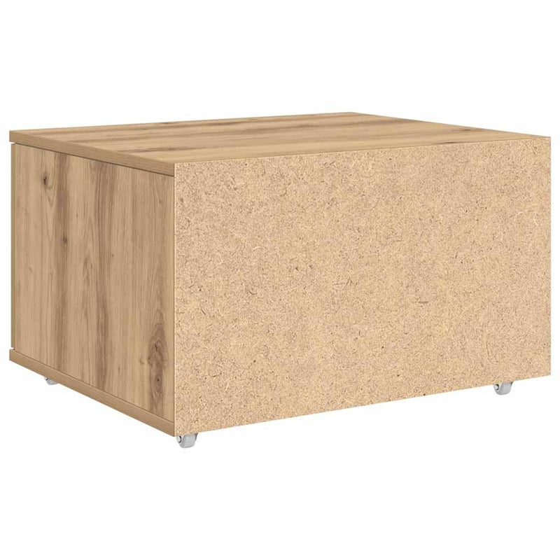 vidaXL Fiókos szekrény kerékkel Barna 55 x 45 x 33.5 cm Faanyag