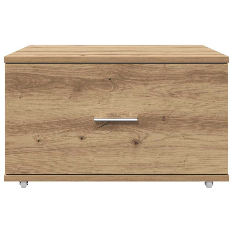 vidaXL Fiókos szekrény kerékkel Barna 55 x 45 x 33.5 cm Faanyag